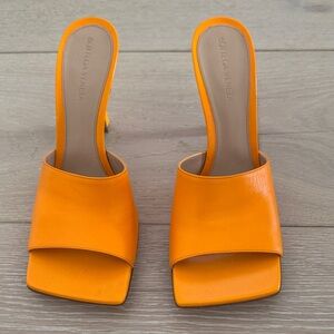 Bottega Veneta Bright Orange Tangerine Stretch Mules